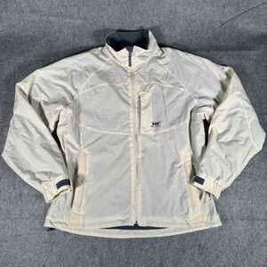 Helly Hansen L / P Full Zip Fleece Lined Light Gray Jacket RN# 73983